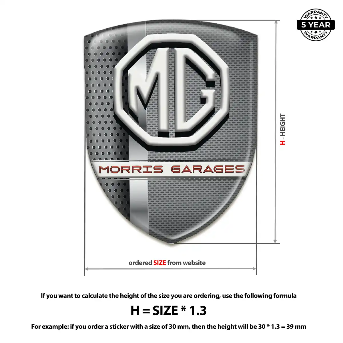 MG Self Adhesive Emblem Sticker Elite Edition