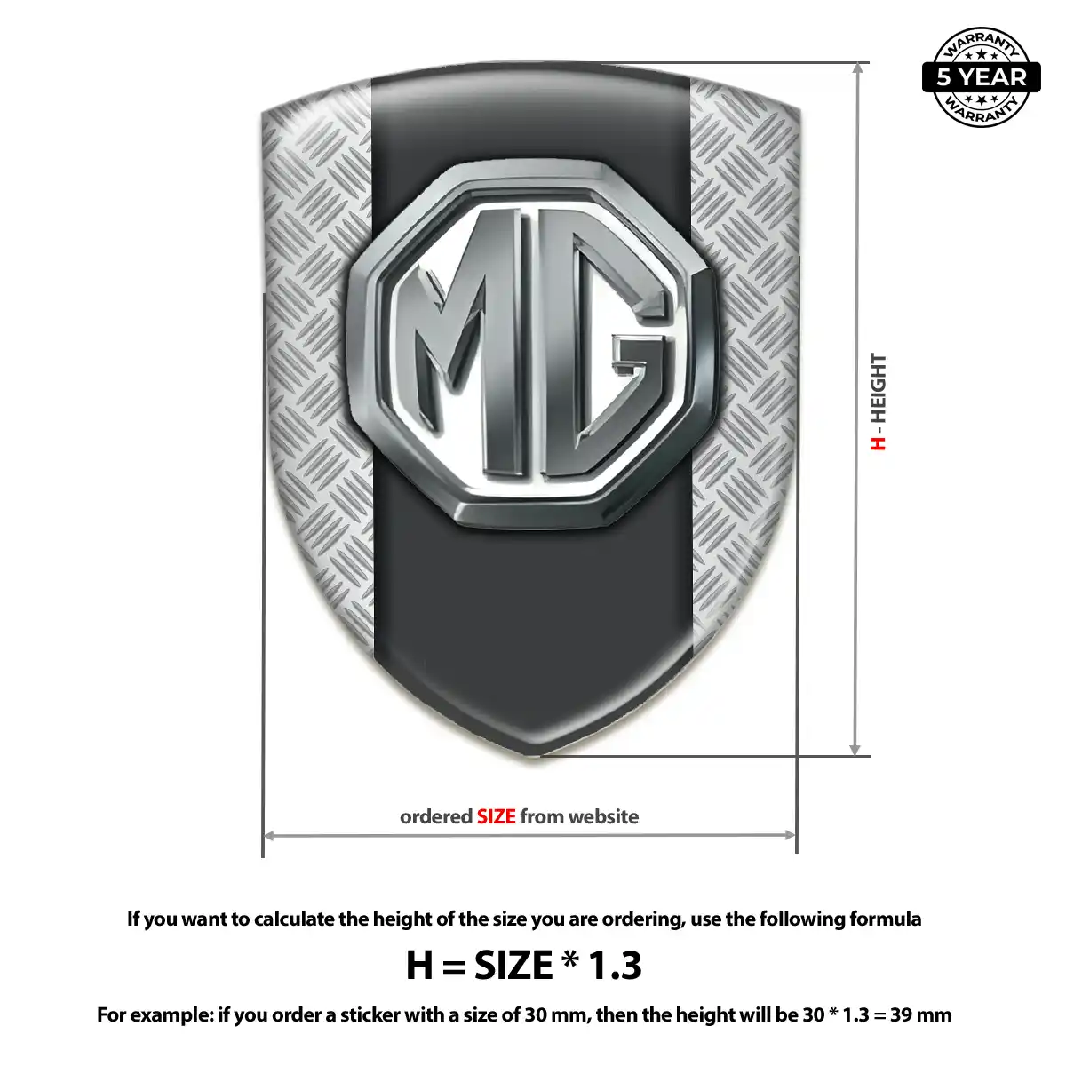 MG Self Adhesive Emblem Sticker Exterior Luxe
