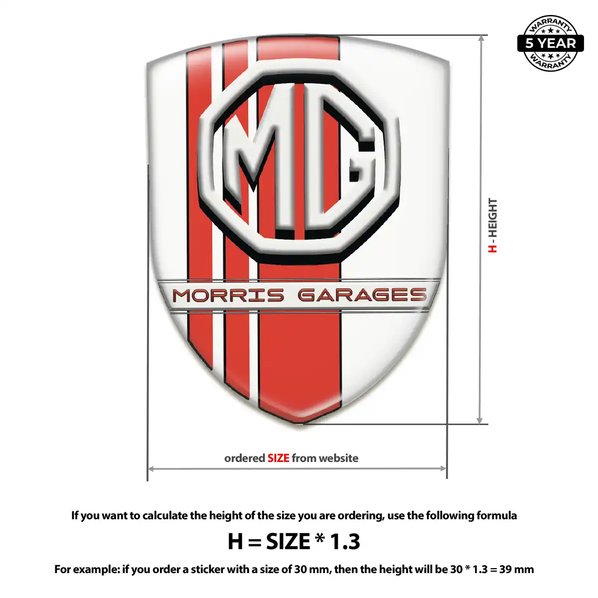 MG Self Adhesive Emblem Sticker Interior Elegance