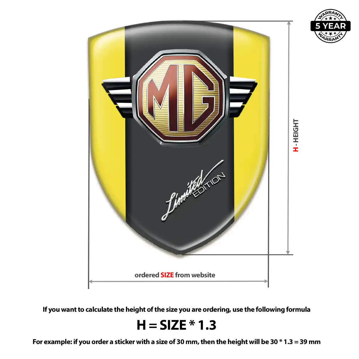MG Self Adhesive Emblem Sticker Interior Luxe