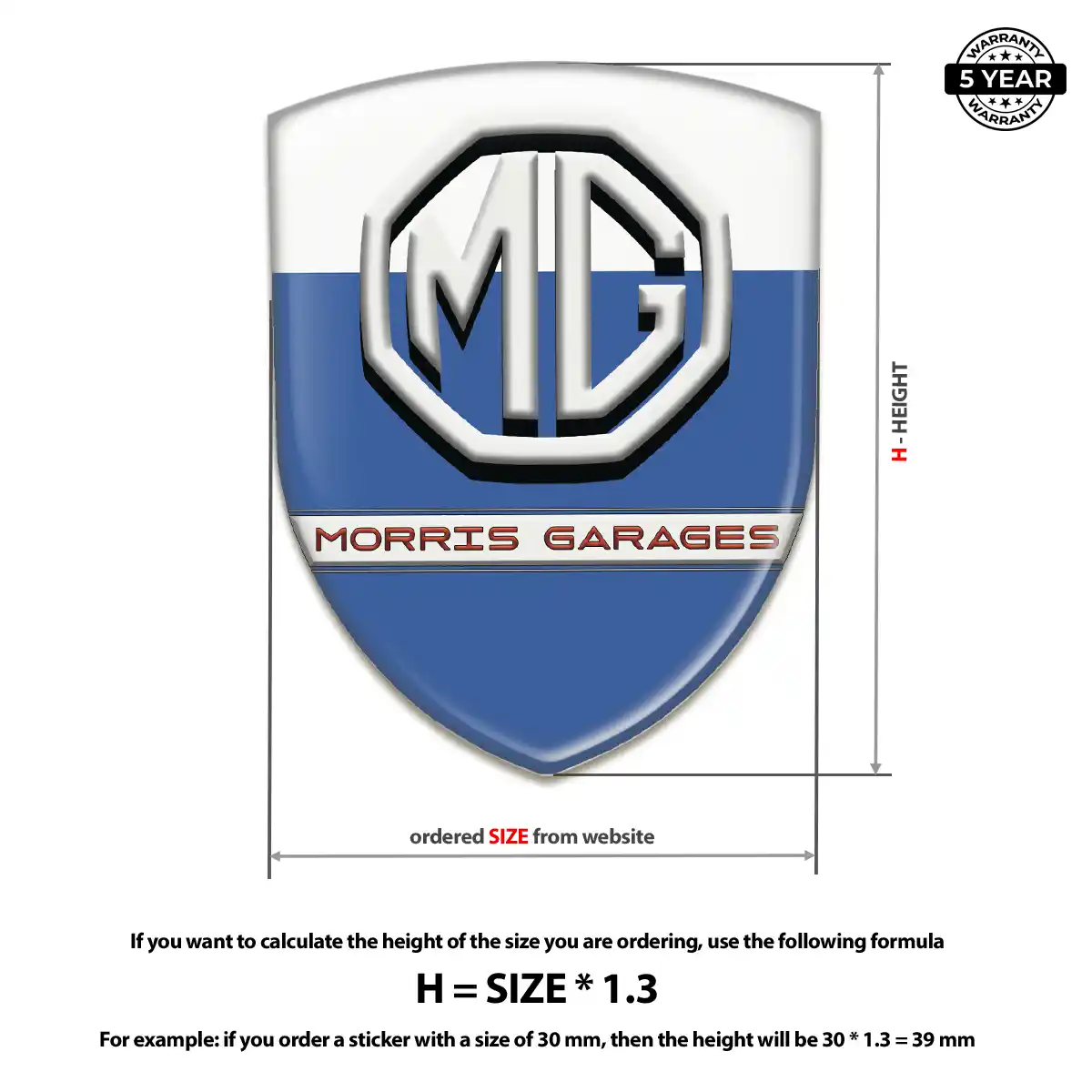 MG Self Adhesive Emblem Sticker Noble Edition