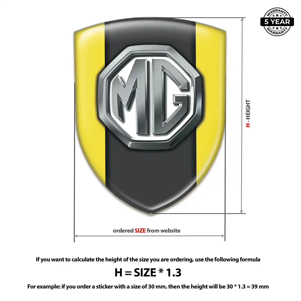 MG Self Adhesive Emblem Sticker Prime Quality