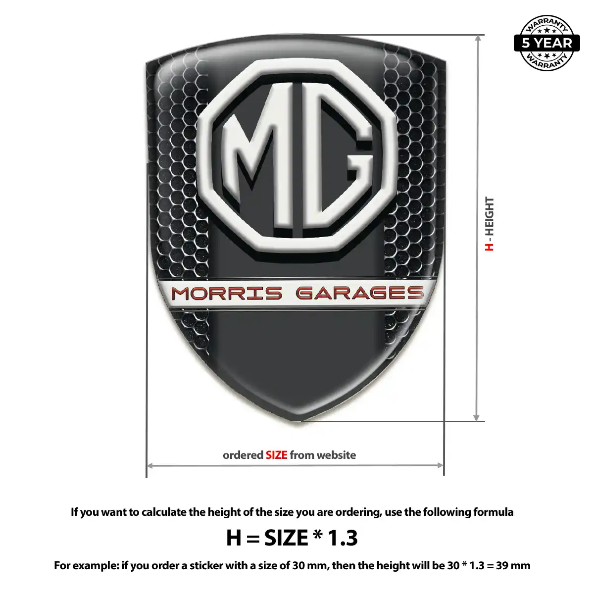 MG Self Adhesive Emblem Sticker Refined Design