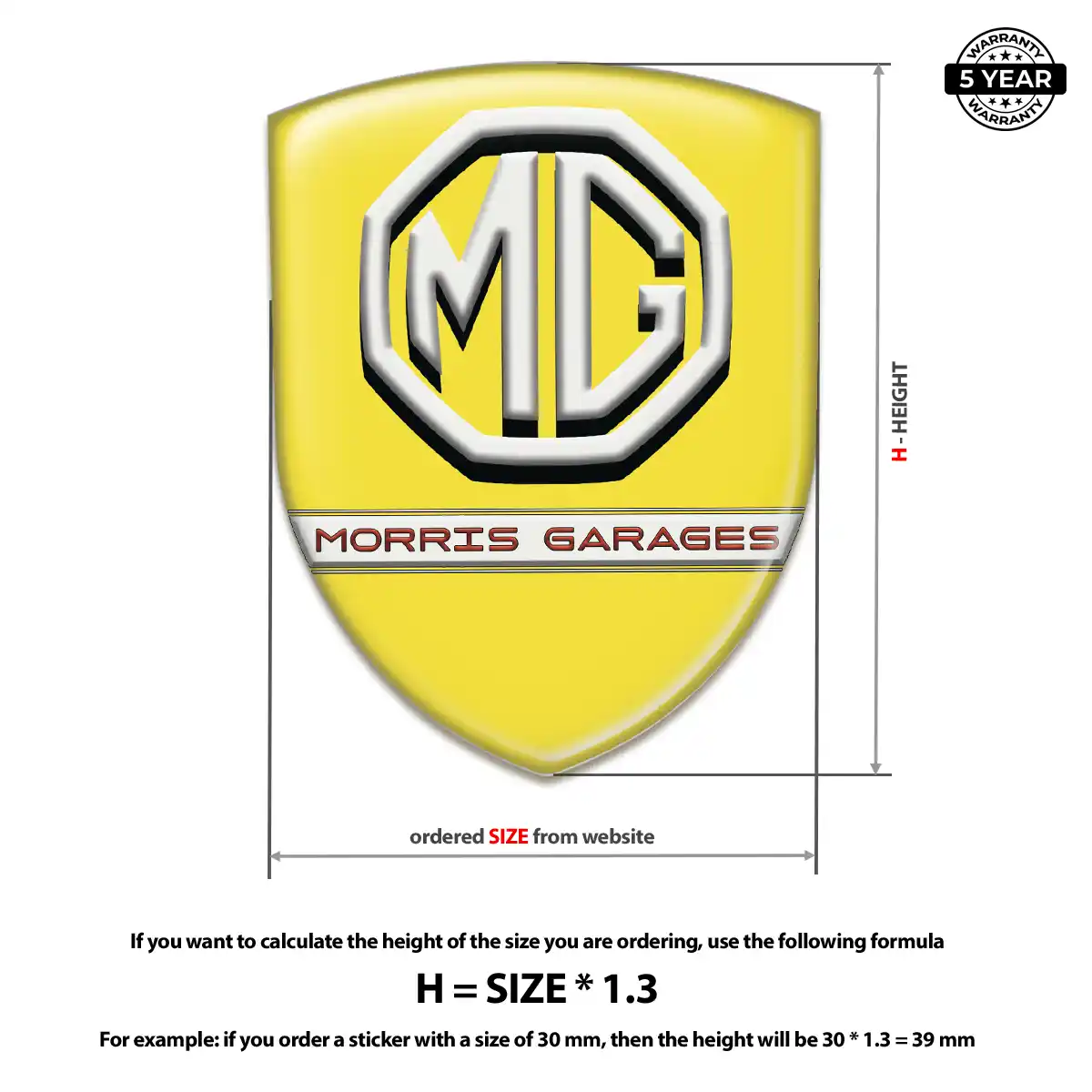 MG Self Adhesive Emblem Sticker Resin Elite