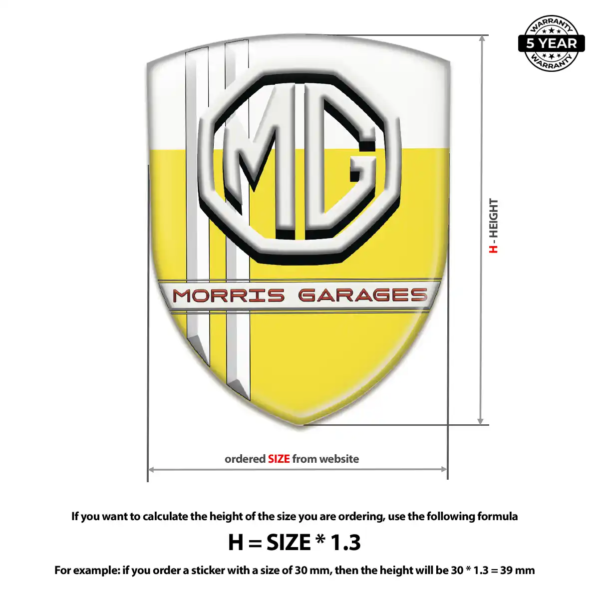 MG Self Adhesive Emblem Sticker Signature Grade