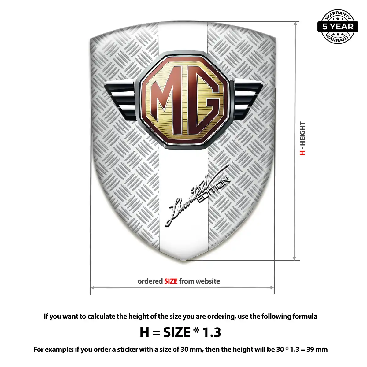MG Self Adhesive Emblem Sticker Superior Craft