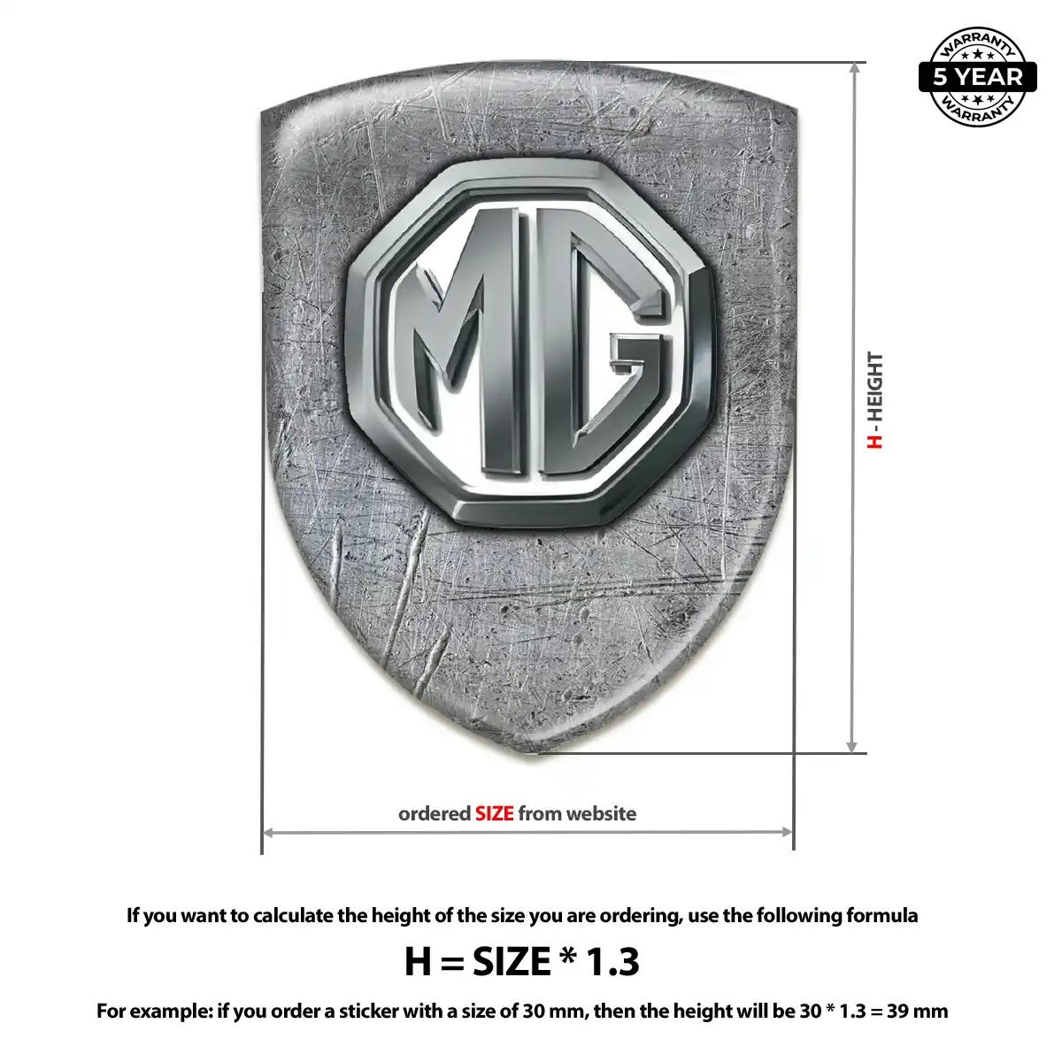 MG Silicone Sticker Elite Finish