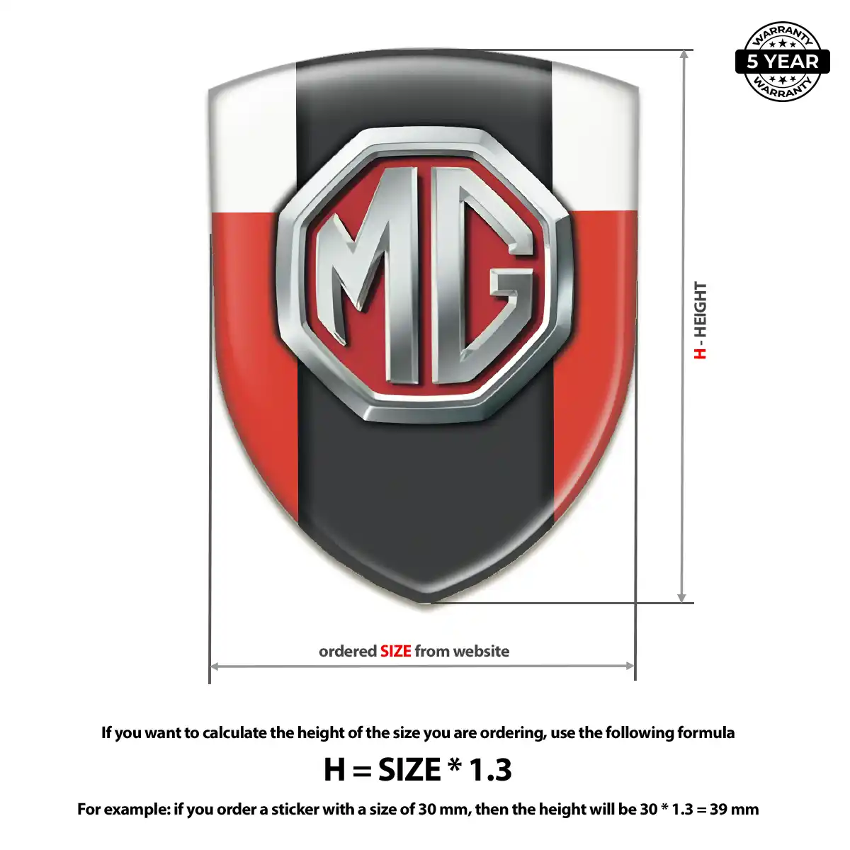 MG Silicone Sticker Premium Dome