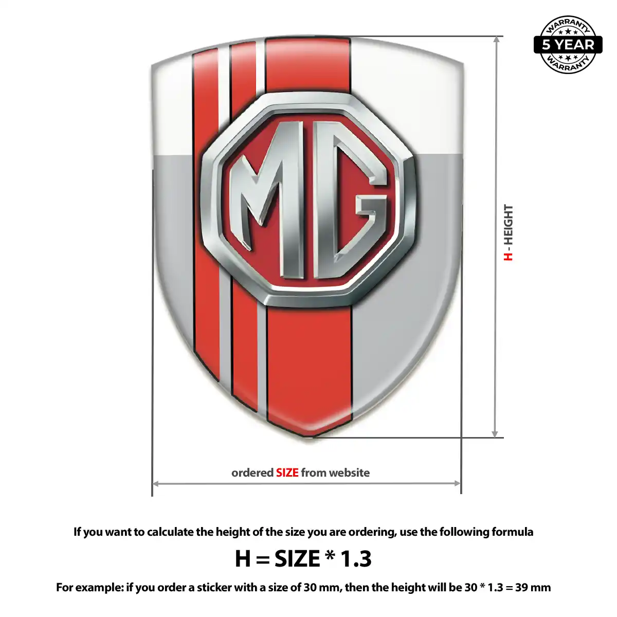 MG Sticker Premium Dome