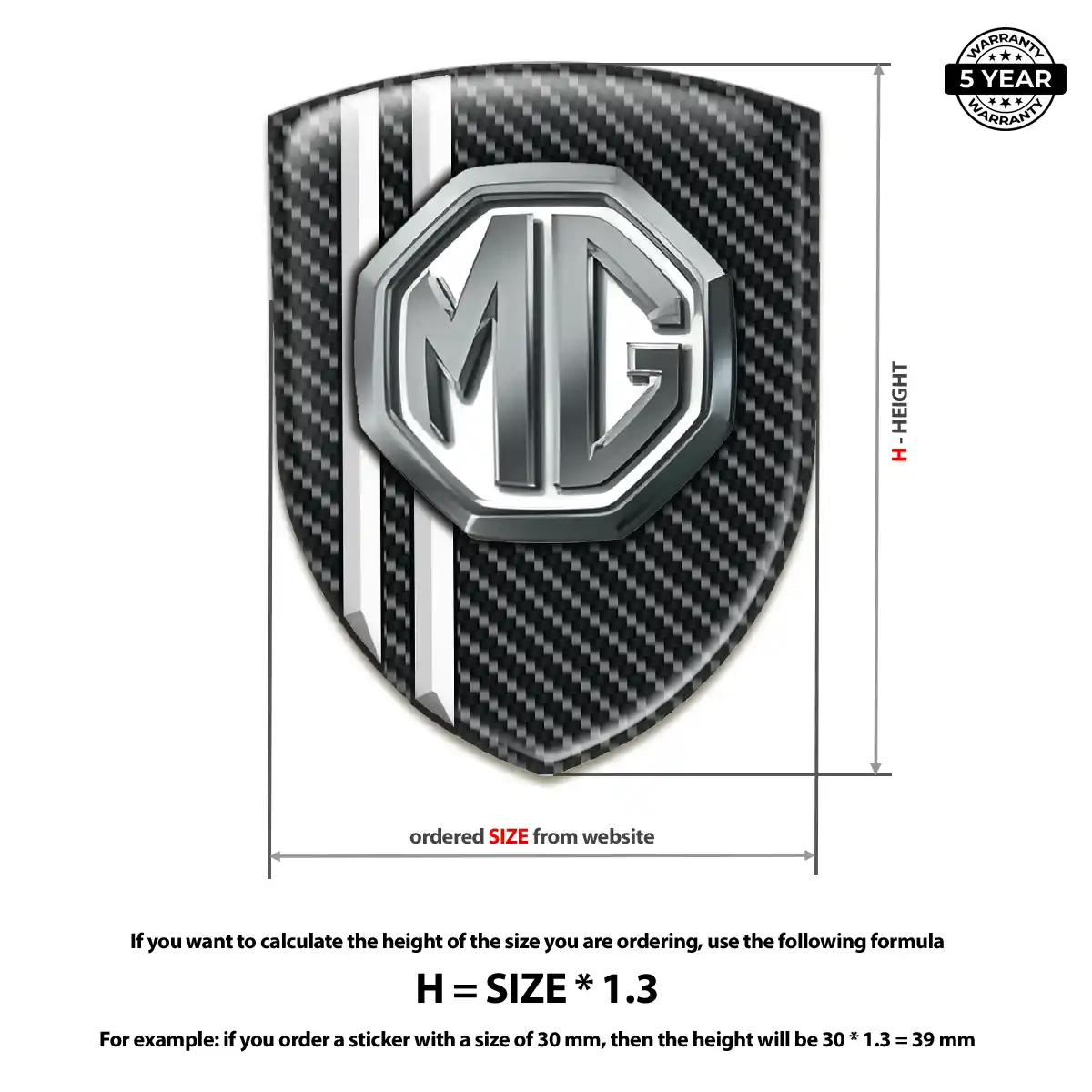 MG Vehicle Logo Sticker Cabin Style