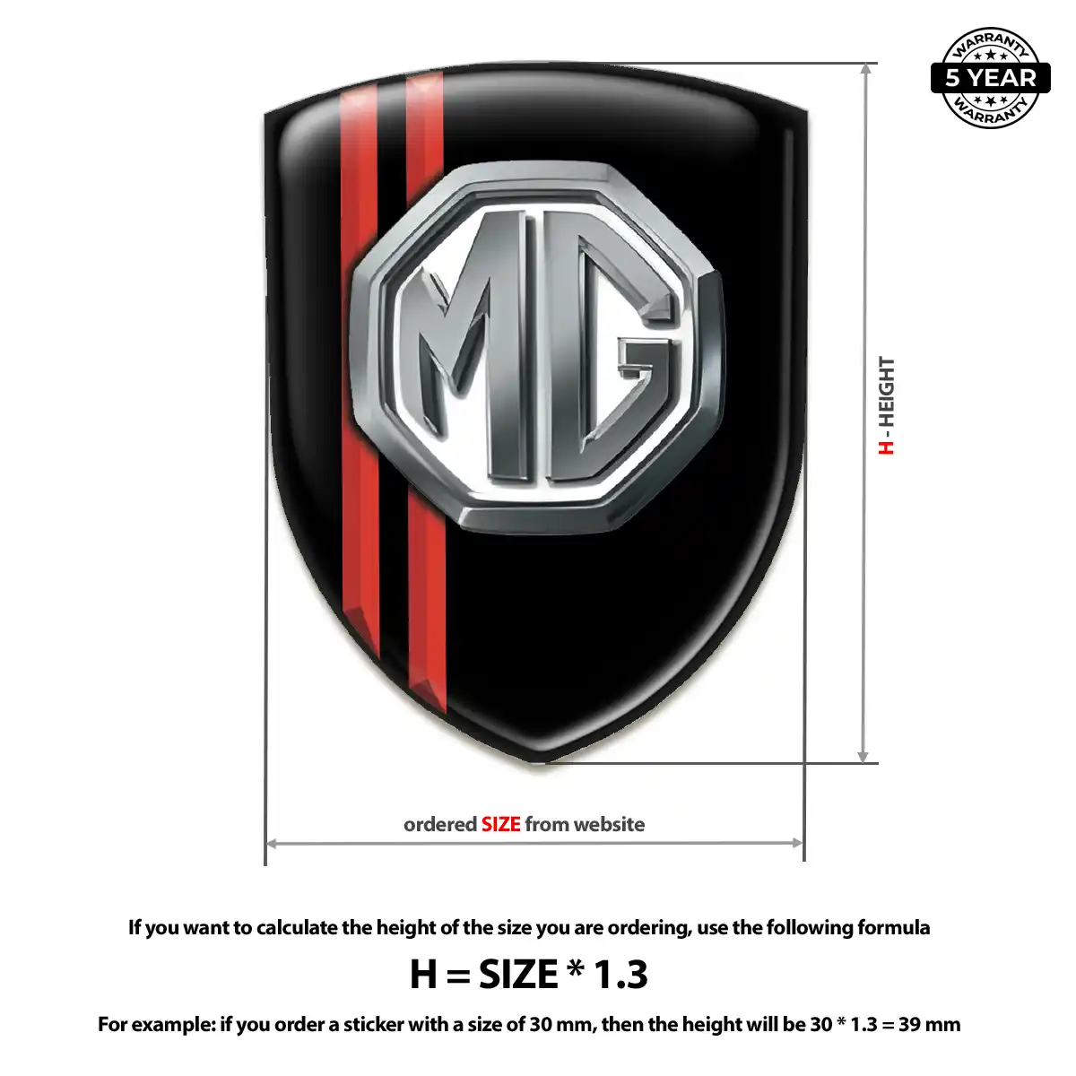 MG Vehicle Logo Sticker Elite Finish