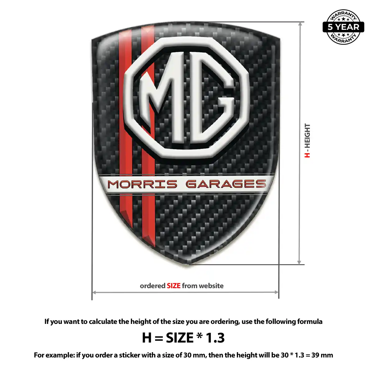 MG Vehicle Logo Sticker Interior Luxe