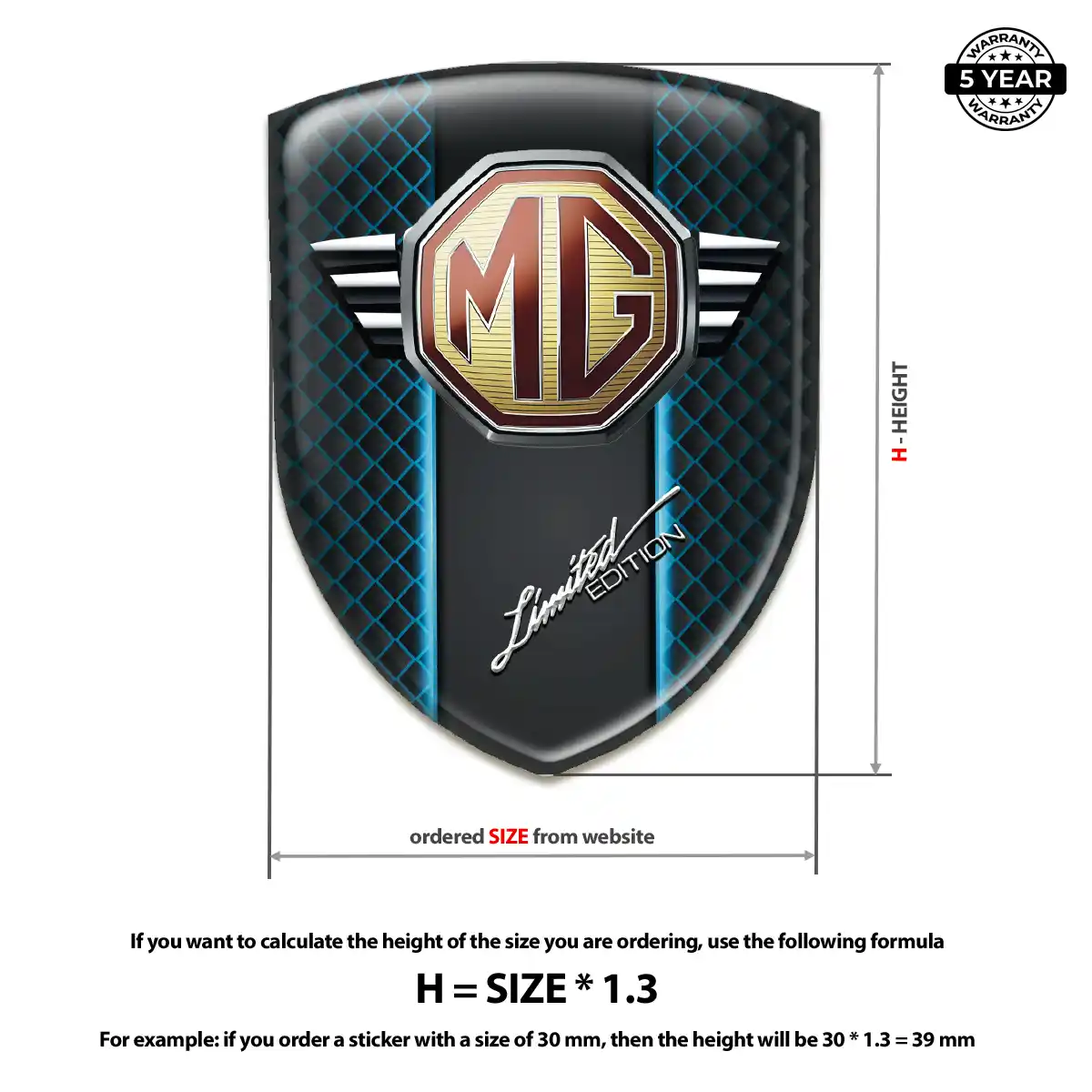 MG Vehicle Logo Sticker Opulent Line
