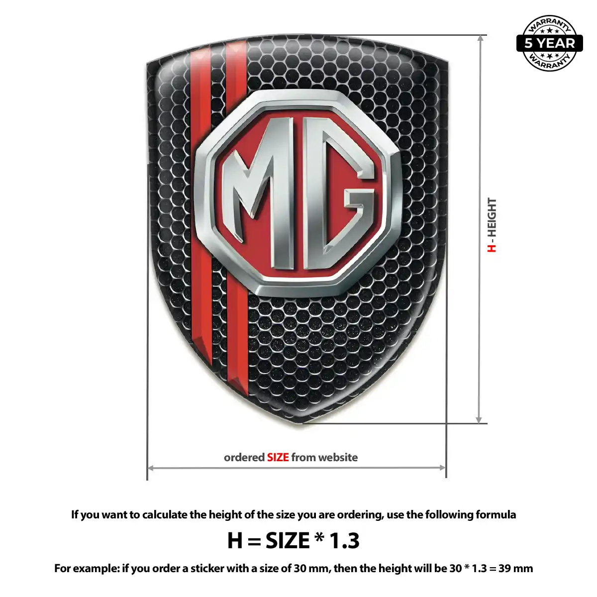 MG Vehicle Logo Sticker Prestige Line