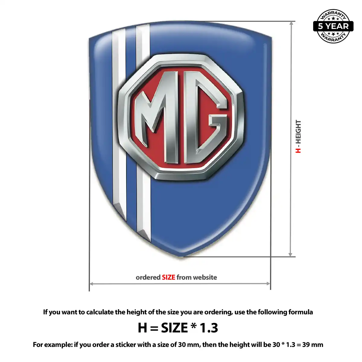 MG Vehicle Logo Sticker Refined Design
