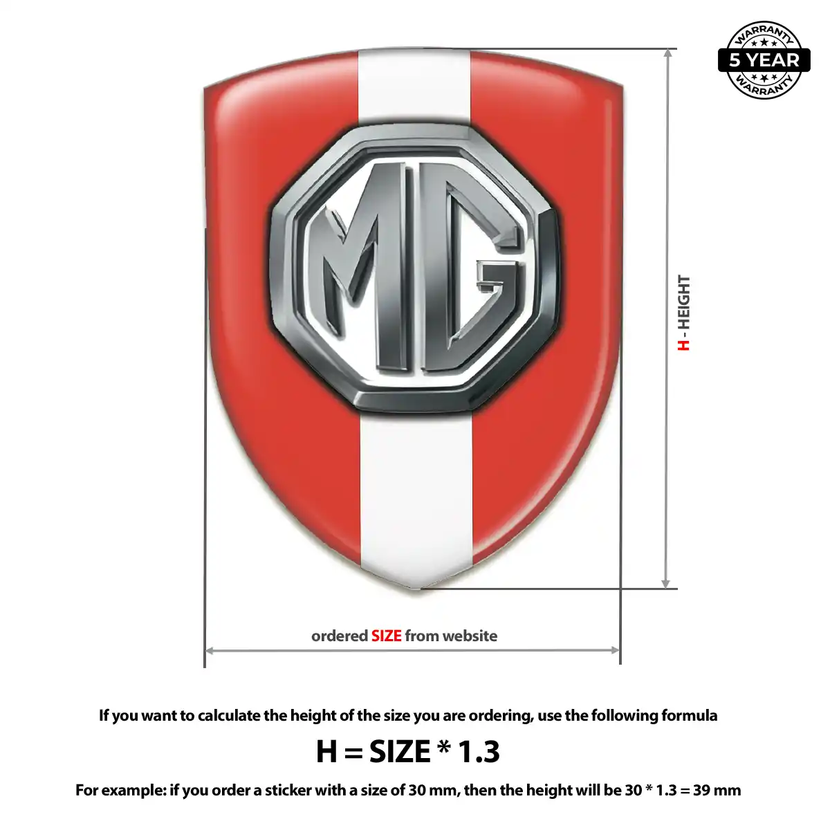 MG Vehicle Logo Sticker Resin Elite