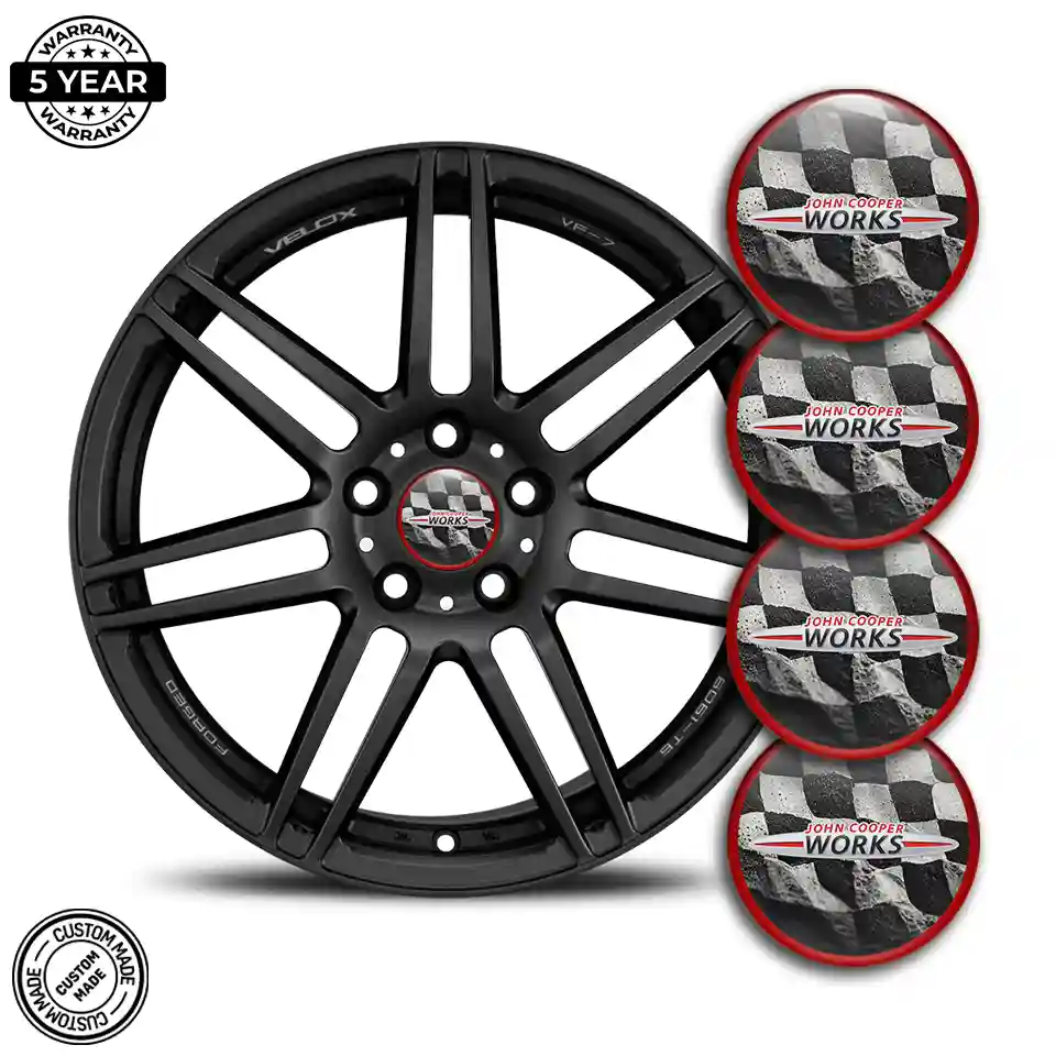 Mini Cooper John Cooper Emblem Wheel Center Caps Sleek Style