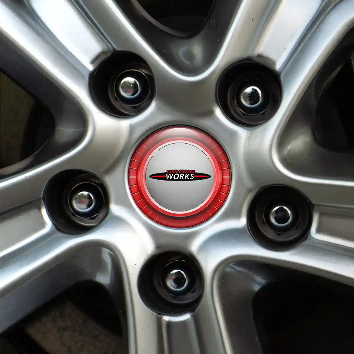 Mini Cooper John Cooper Logo Silicone Sticker Sleek Style