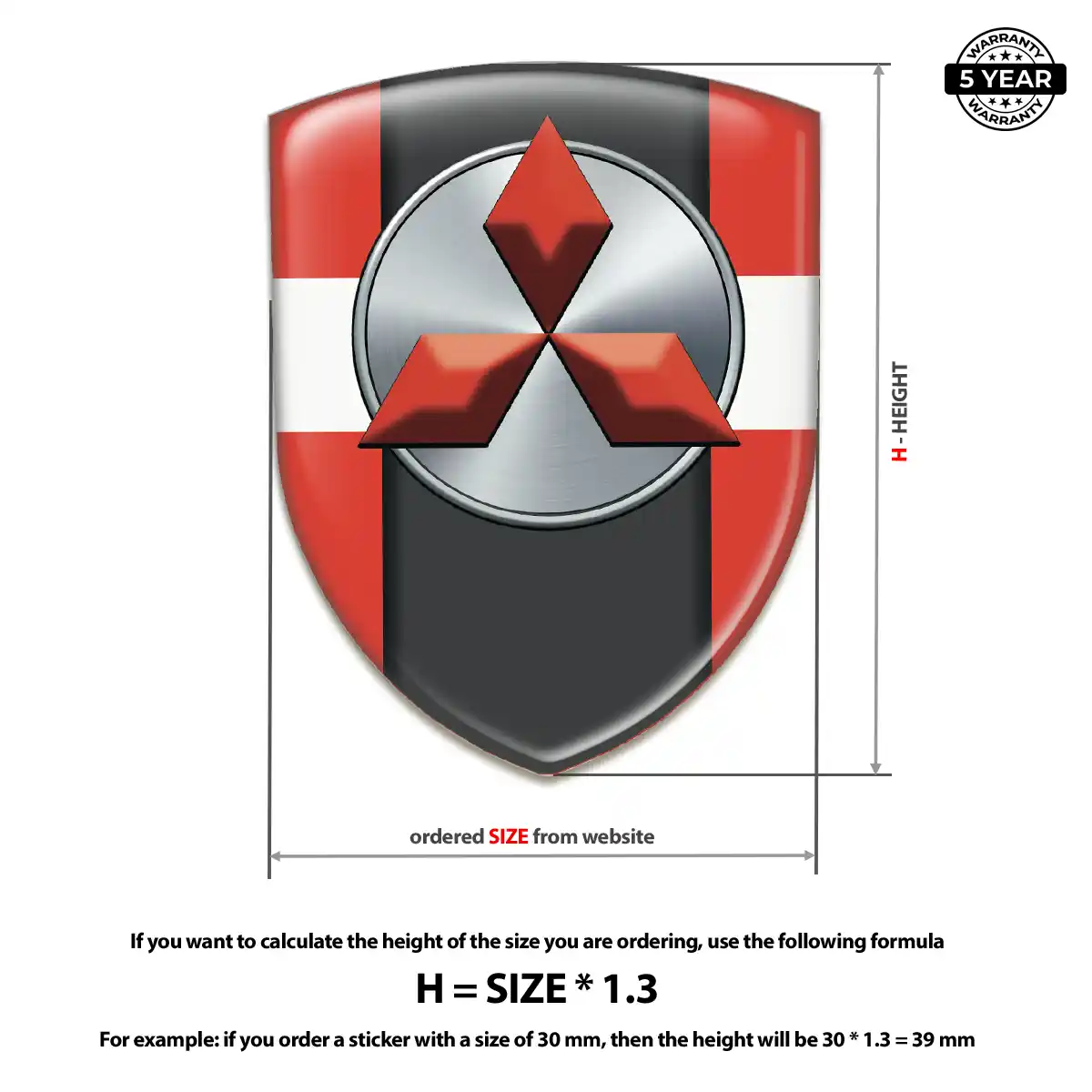 Mitsubishi 3D Badge Sticker Deluxe Edition