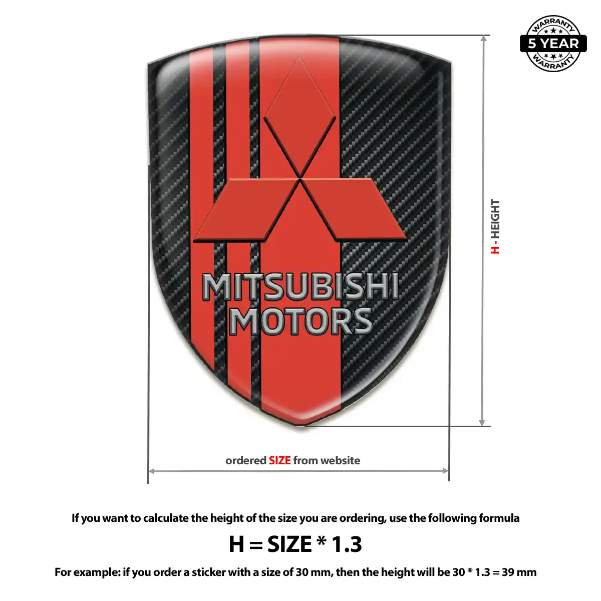 Mitsubishi 3D Badge Sticker Elite Edition