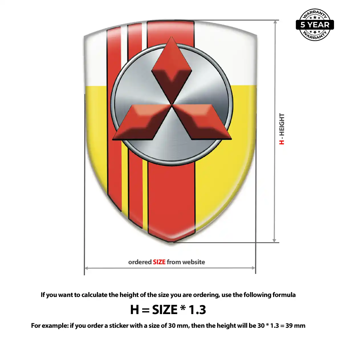 Mitsubishi 3D Badge Sticker Elite Finish