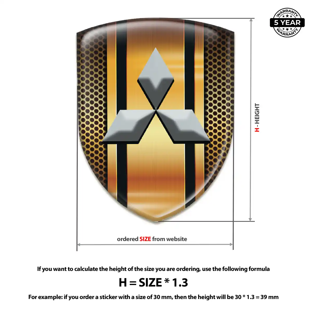 Mitsubishi 3D Badge Sticker Noble Edition