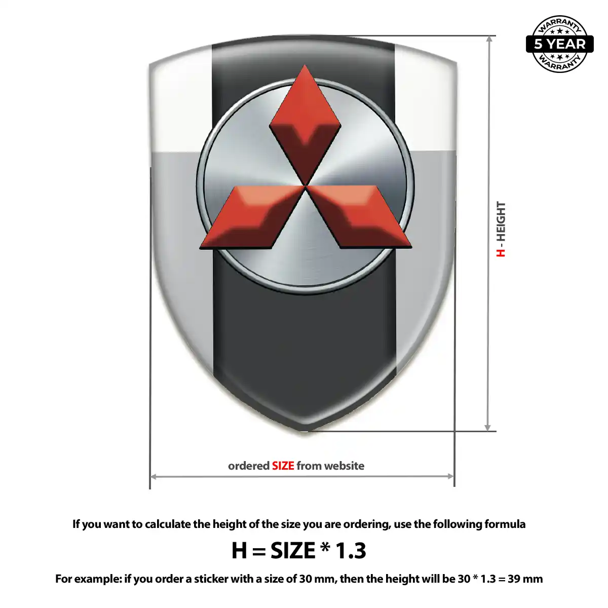 Mitsubishi 3D Badge Sticker Prestige Line