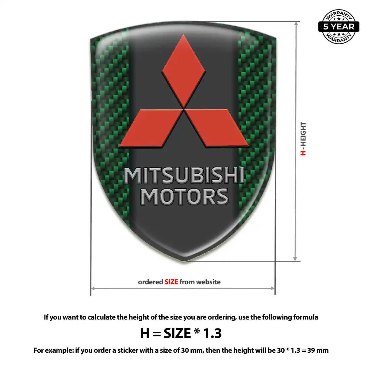 Mitsubishi 3D Badge Sticker Prime Quality