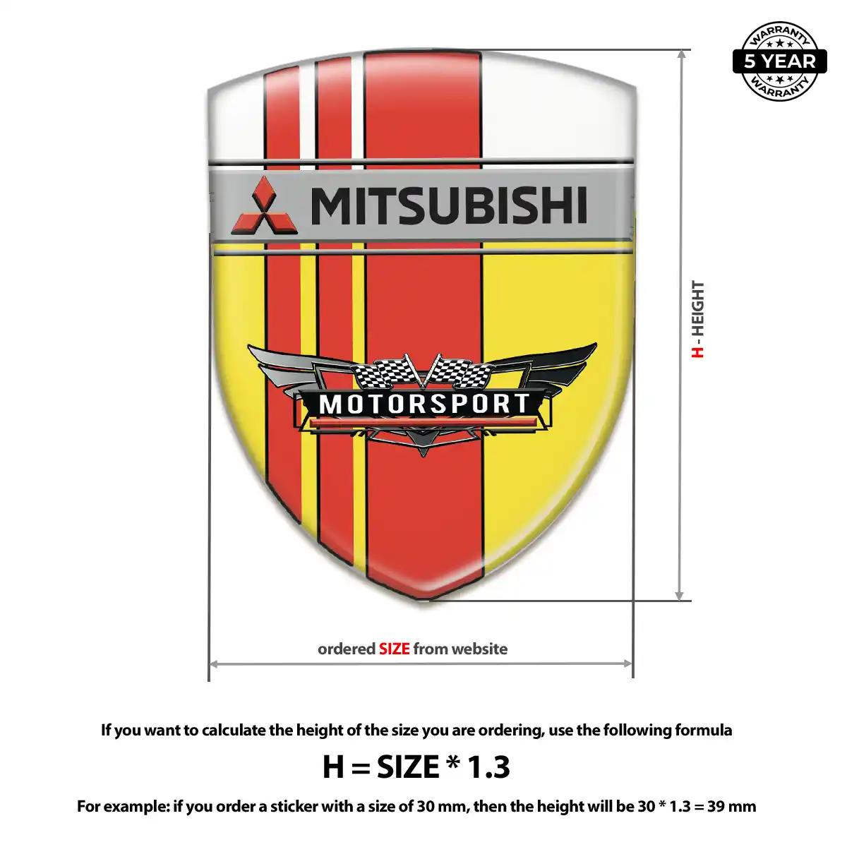 Mitsubishi 3D Badge Sticker Refined Design