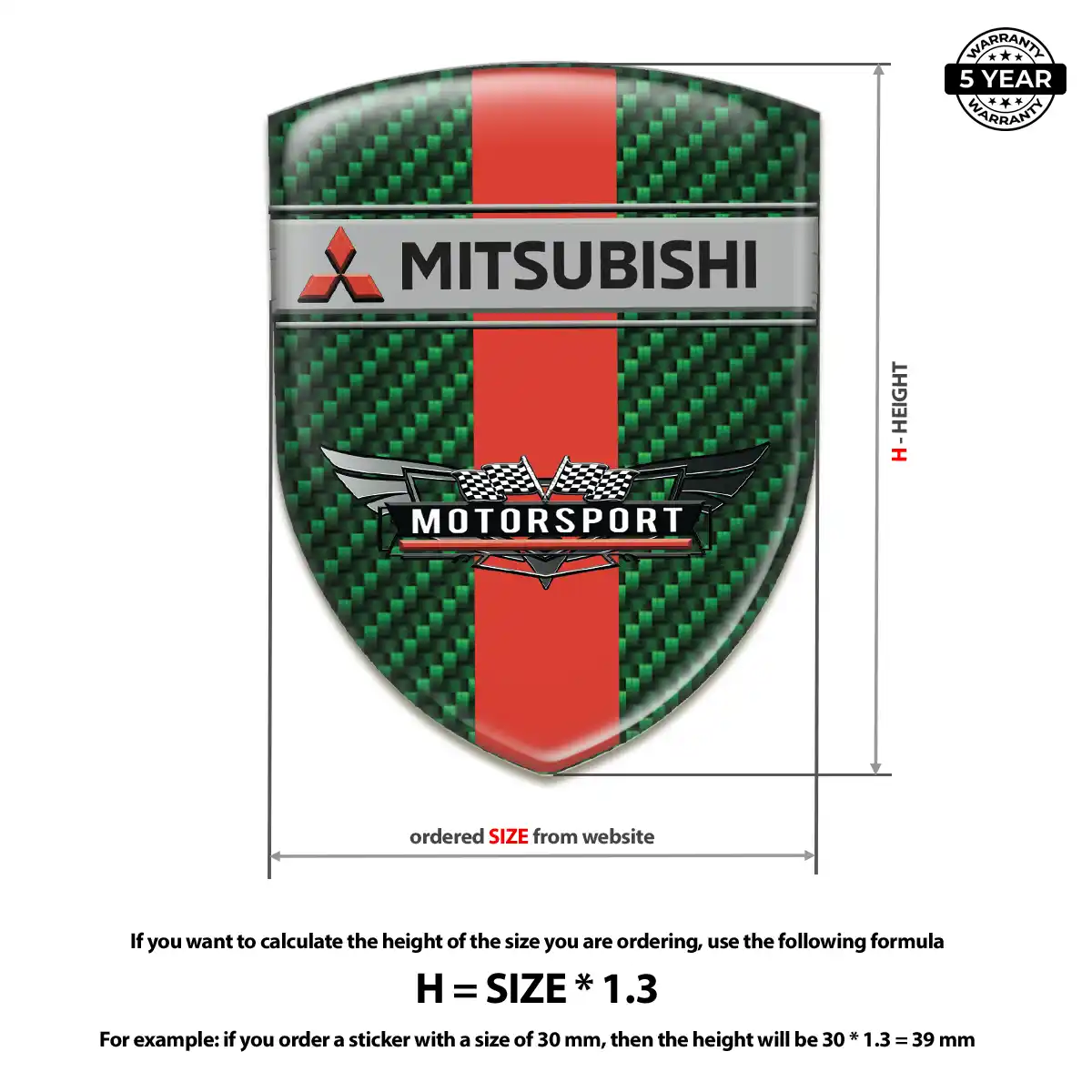 Mitsubishi 3D Badge Sticker Signature Grade