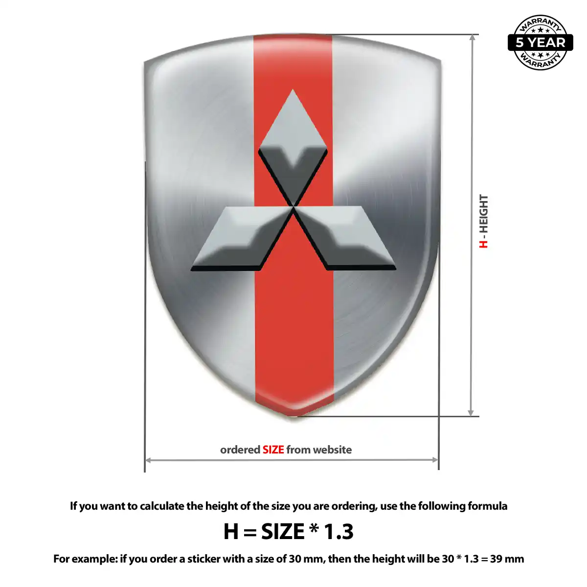 Mitsubishi 3D Badge Sticker Sleek Style