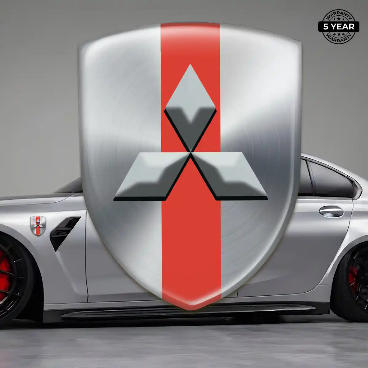 Mitsubishi 3D Badge Sticker Sleek Style