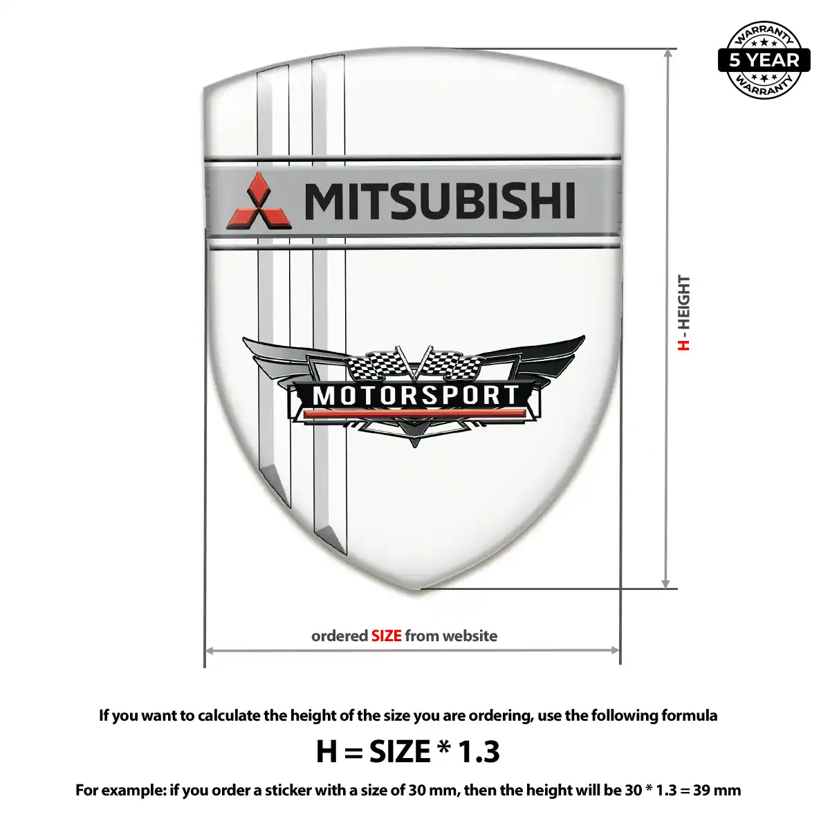 Mitsubishi 3D Badge Sticker Superior Craft