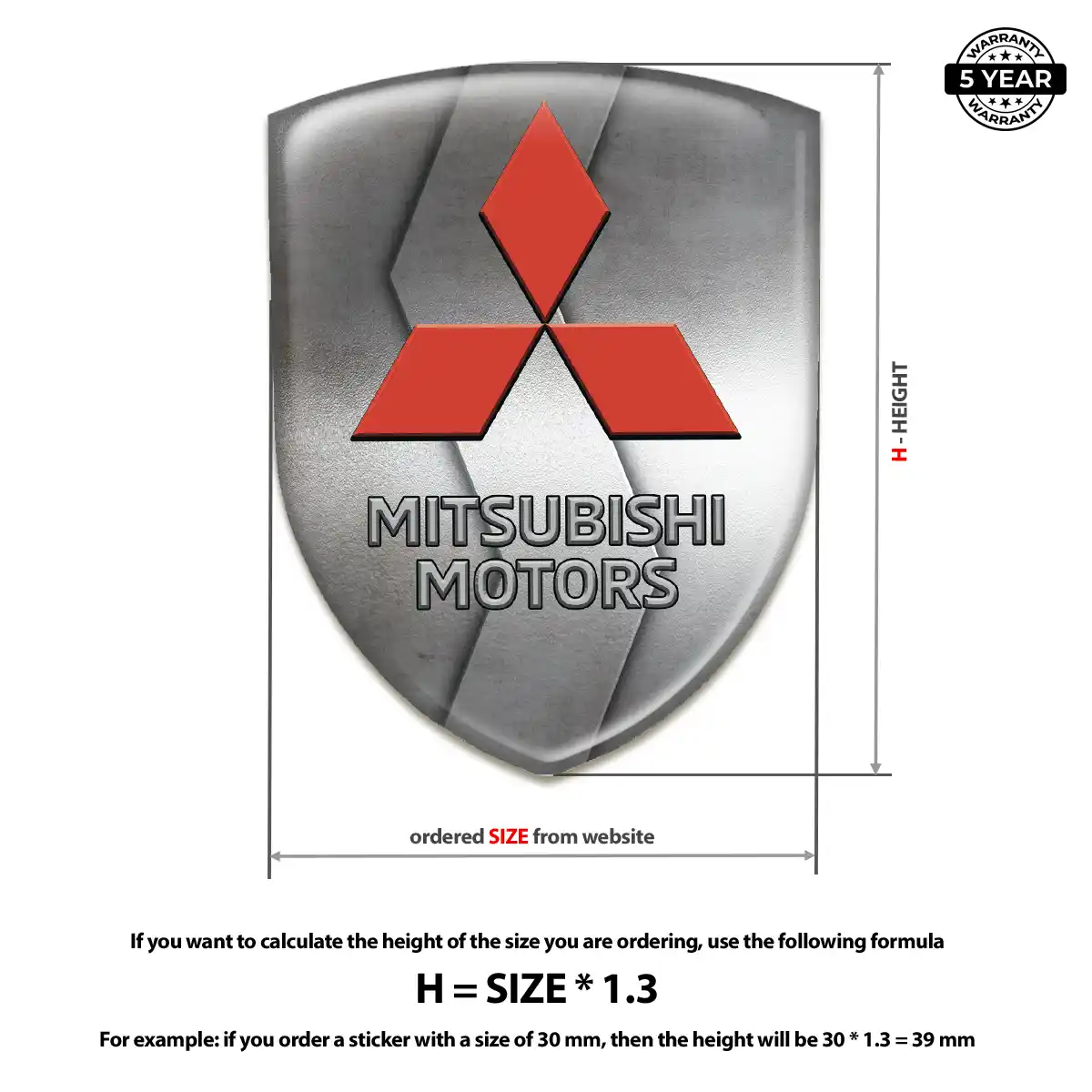 Mitsubishi 3D Domed Sticker Elite Finish