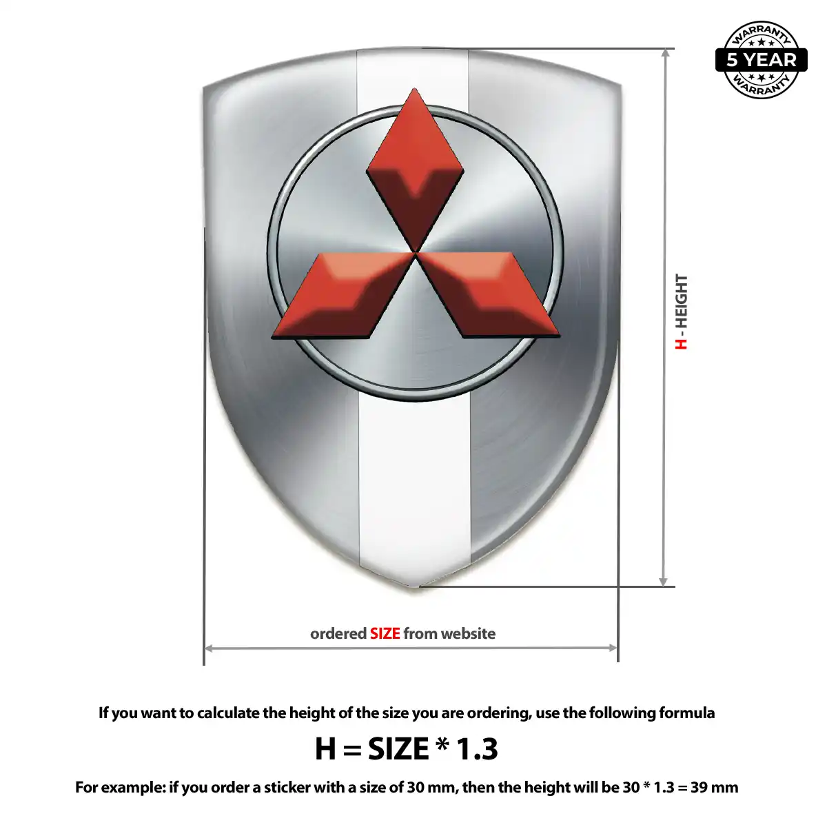 Mitsubishi 3D Domed Sticker Noble Edition