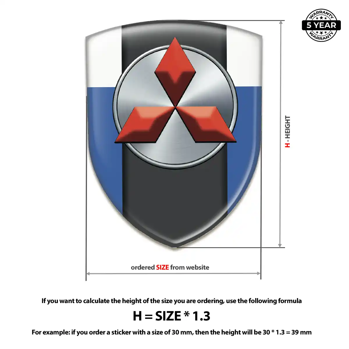 Mitsubishi 3D Domed Sticker Prestige Line