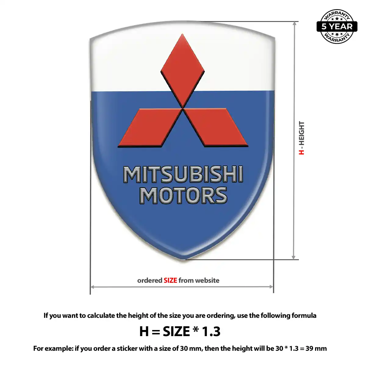 Mitsubishi 3D Domed Sticker Prime Quality