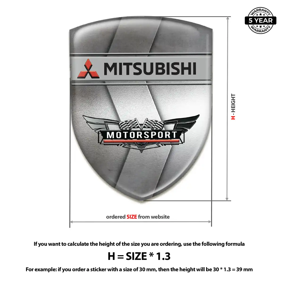 Mitsubishi 3D Domed Sticker Refined Design