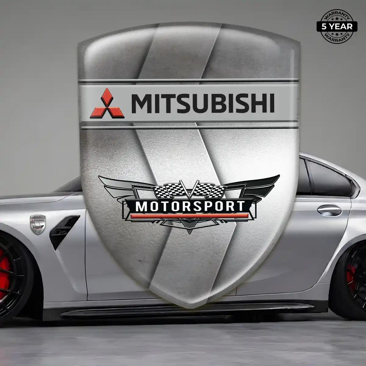 Mitsubishi 3D Domed Sticker Refined Design