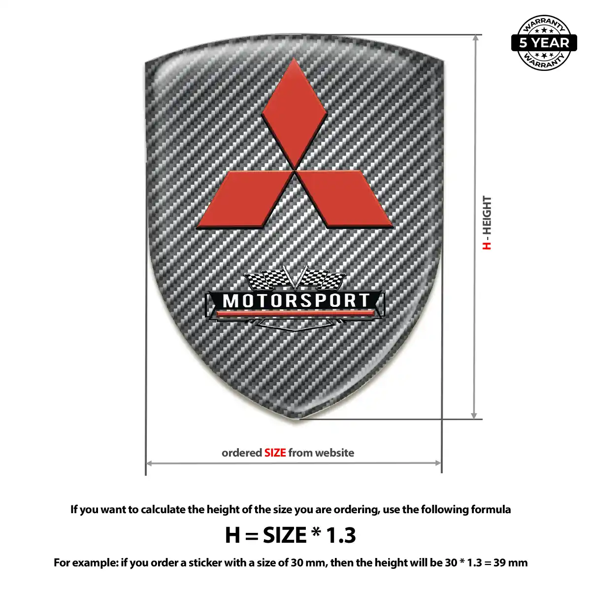 Mitsubishi 3D Domed Sticker Superior Craft