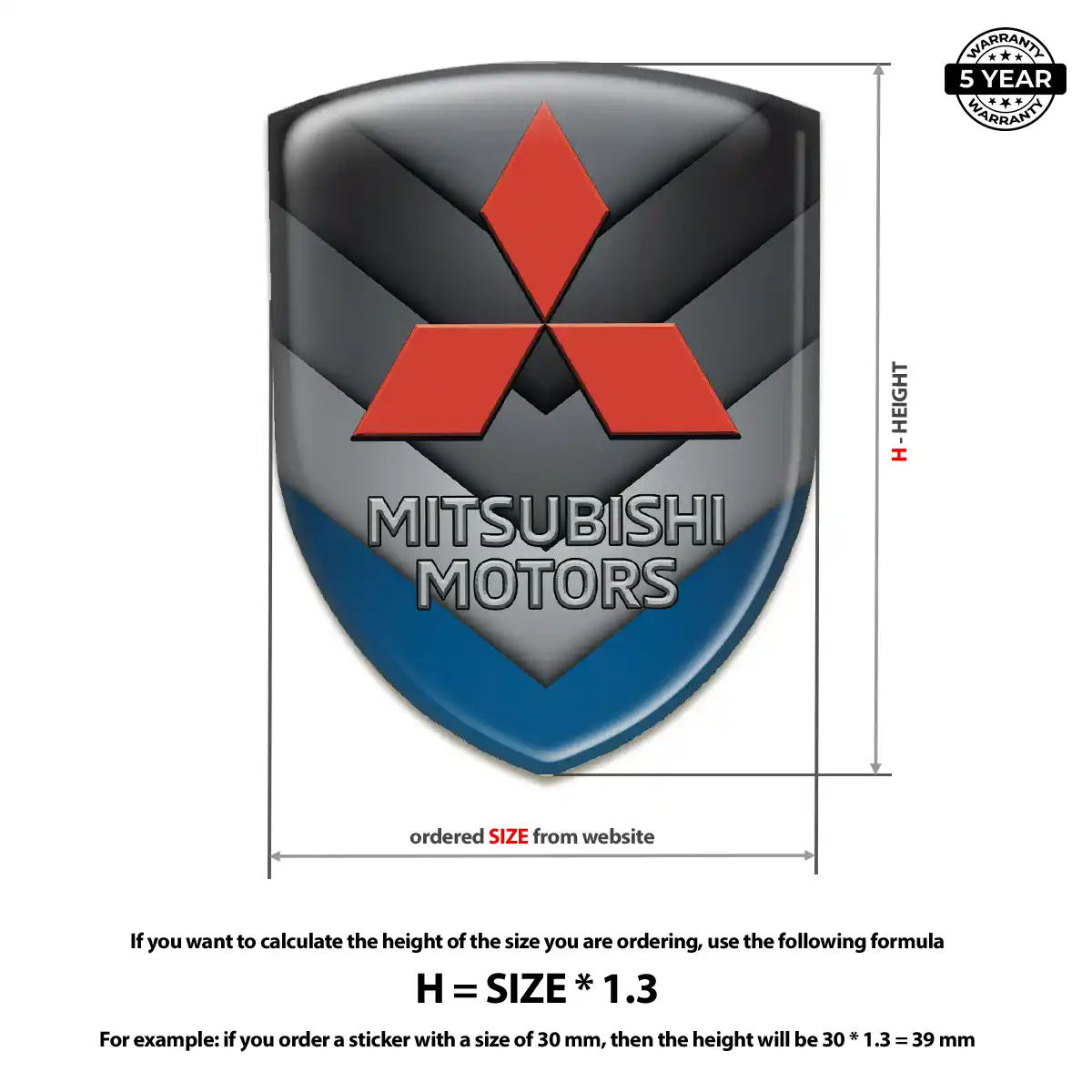 Mitsubishi 3D Emblem Sticker Deluxe Edition