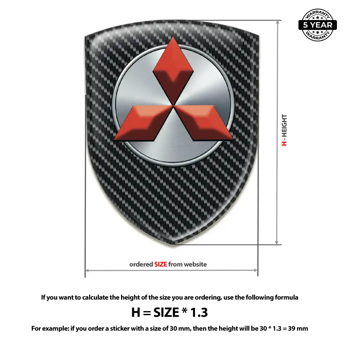 Mitsubishi 3D Emblem Sticker Elite Edition