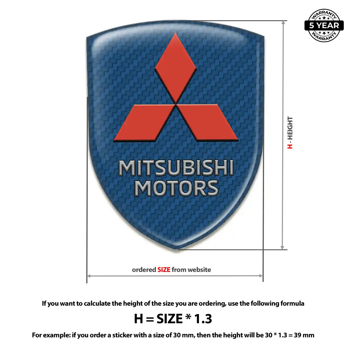 Mitsubishi 3D Emblem Sticker Elite Finish