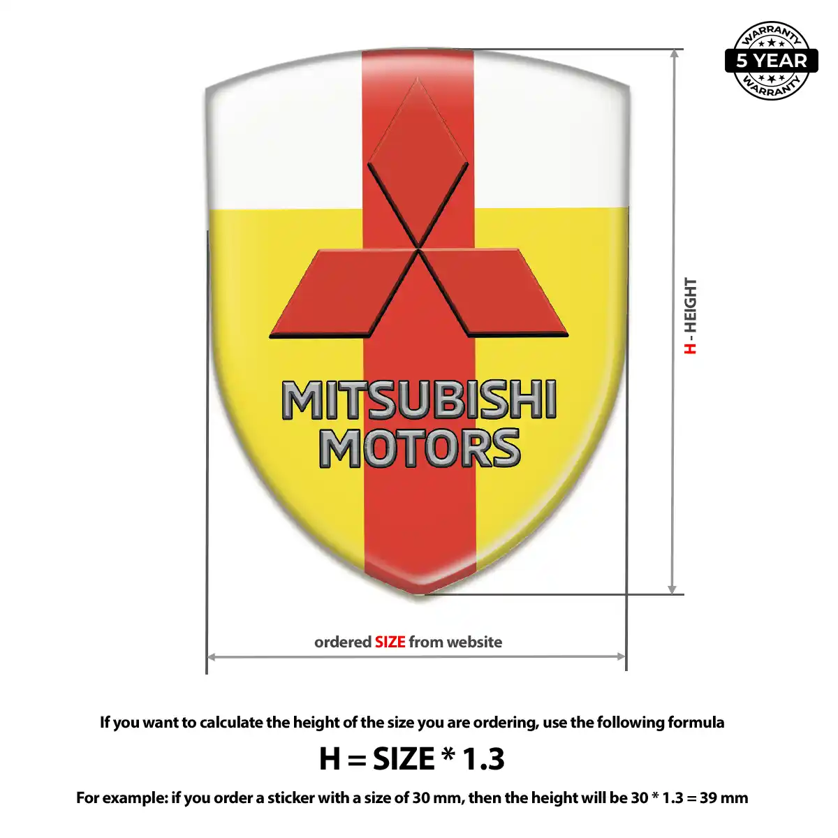 Mitsubishi 3D Emblem Sticker Prestige Line