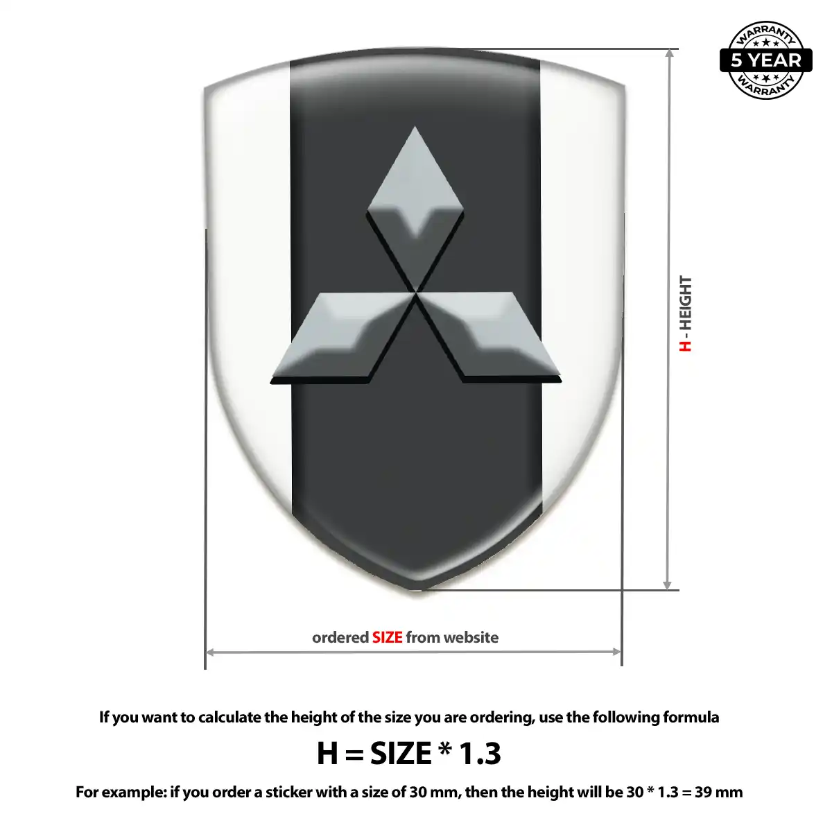 Mitsubishi 3D Emblem Sticker Prime Quality
