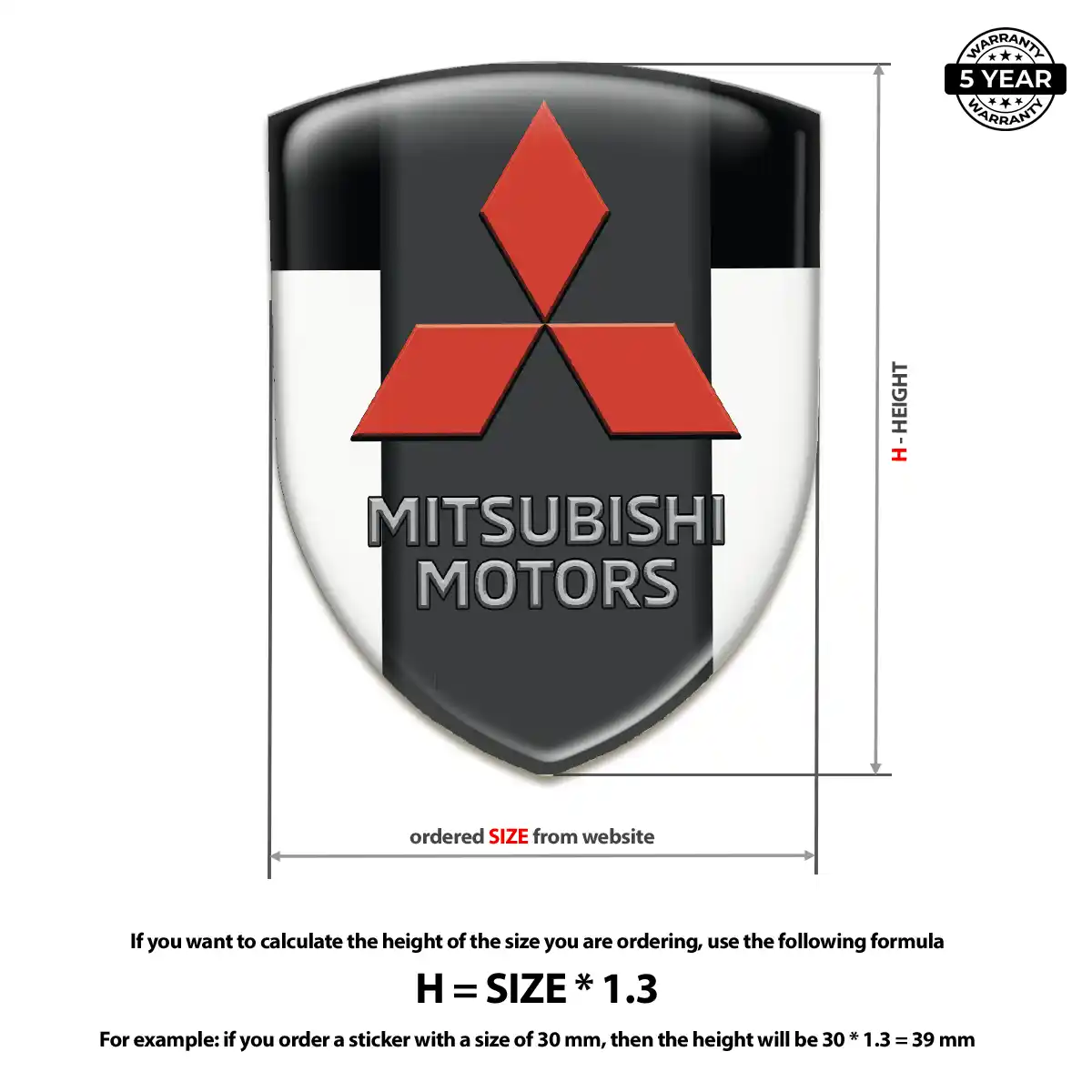 Mitsubishi 3D Emblem Sticker Refined Design