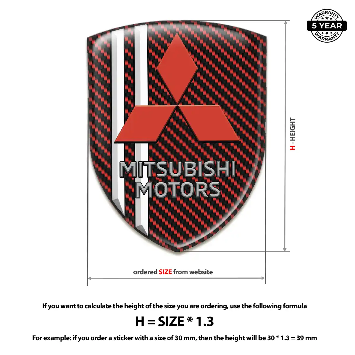 Mitsubishi 3D Emblem Sticker Signature Grade