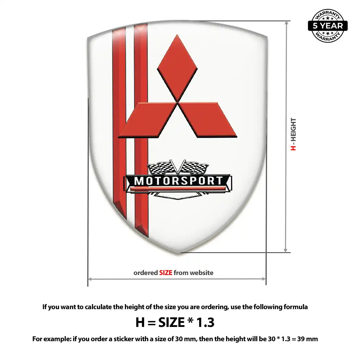 Mitsubishi 3D Emblem Sticker Sleek Style