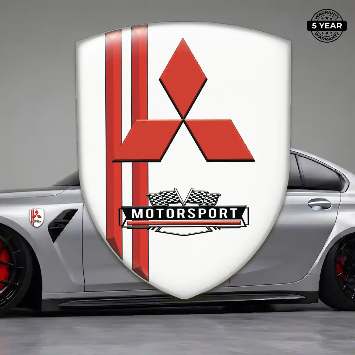 Mitsubishi 3D Emblem Sticker Sleek Style