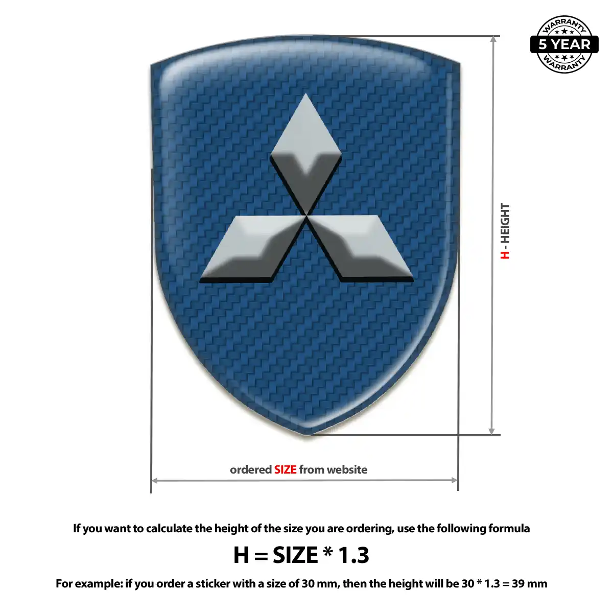 Mitsubishi 3D Gel Sticker Elite Finish